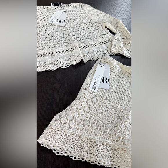 ZARA Crochet Two-Piece Set - Cream - Picture 5 of 7